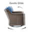 Ensemble de 2 chaises berçantes pivotantes en osier avec coussins Tya-250908118