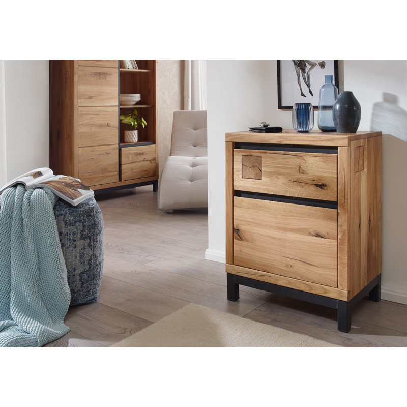 Villanders Solid Wood 56 cm W Chest of Drawers, Natural