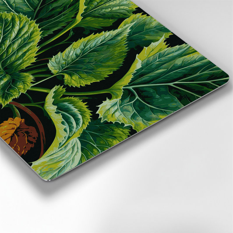 Art mural en métal vert légumes et ortie, H 12 po x l 18 po