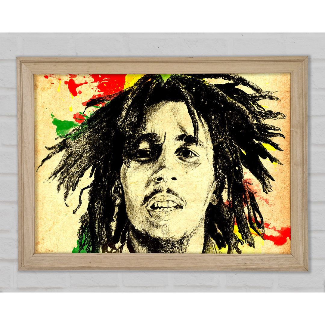 Bob Marley Splash Colour Gerahmter Druck