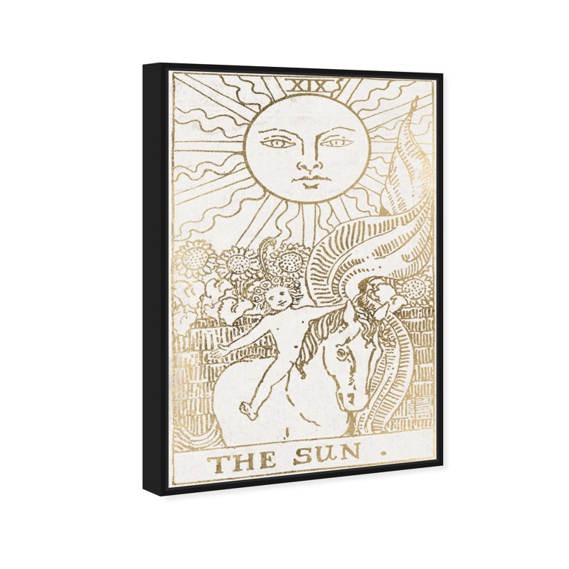 " The Sun Tarot Luxe ", 36" H x 24" W, Black Framed