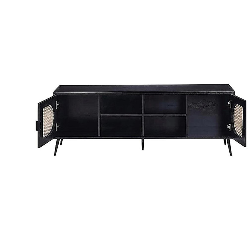 Meuble télé noir avec pieds en métal