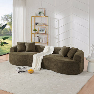 Canapé modulaire courbé 4 places Modern Cloud, canapé de salon à compression minimaliste, sans assemblage, chenille