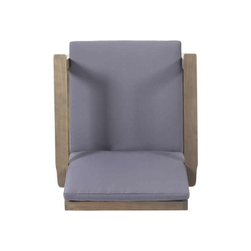 Channing Wood Outdoor Lounge Chair, Gray, Dark Gray