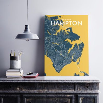 Hampton, carte de la ville, impression