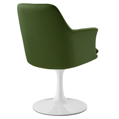 Lippa Performance Velvet Swivel Dining Armchair