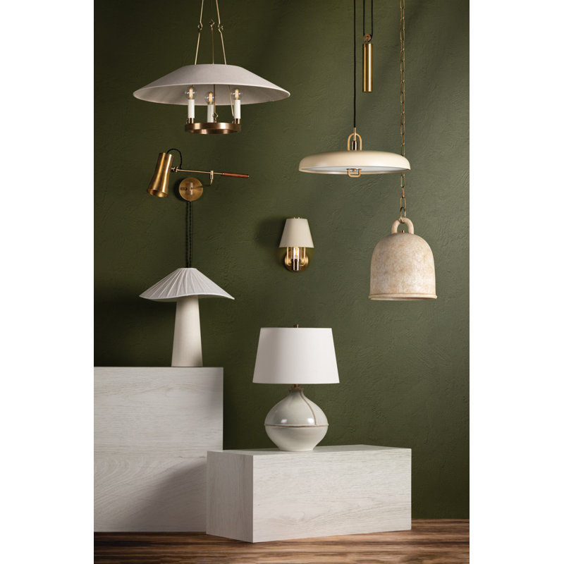 3 - Light Chandelier, Patina Brass
