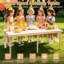 60" X 30" Boho Low Picnic Table, Portable Wooden Folding Picnic Table With Table Runner For Camping, Beach, Garden, Picnic, Party, Indoor & Outdoor Use, Seats 6-8 People, 8-leg Design