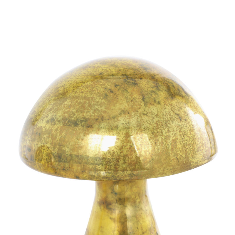  2 Piece  Glass Weathered Mushroom Sculpture Set