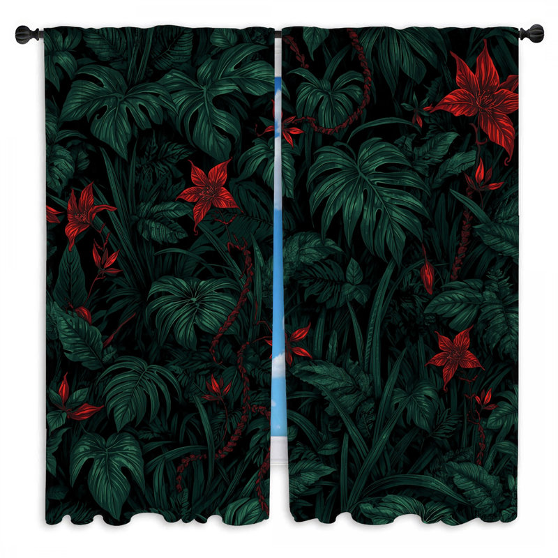 Rideaux de fenêtre Dense Tropical, 40in x 82in - 2 panels, Obscurcissement de chambre