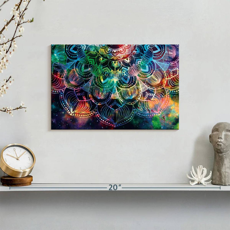 Mandala céleste, reproduction sur toile, H 8 po x l 12 po x P 1 po
