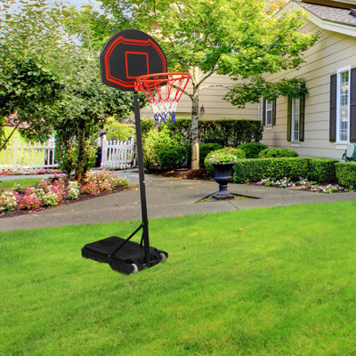 Panier de basketball réglable en hauteur de 5 à 7 pieds pour adultes, buts de basketball avec panneau de 29 po et 2 roues
