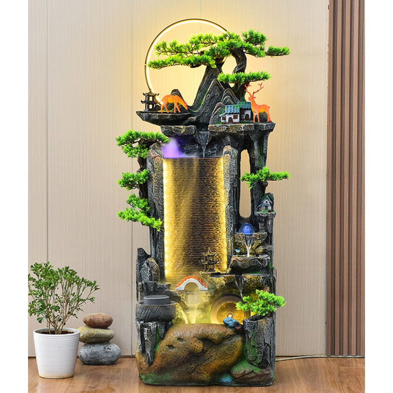 Ornement d'eau moderne en résine, H 62,99 po x l 24,41 po x P 18,5 po