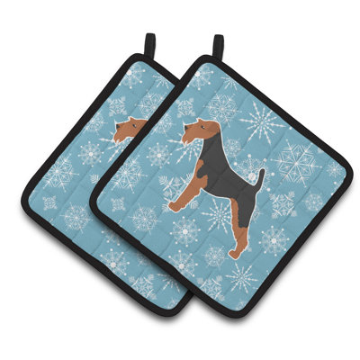 Cuisinier poignée terrier de airedale east urban home flocons de neige