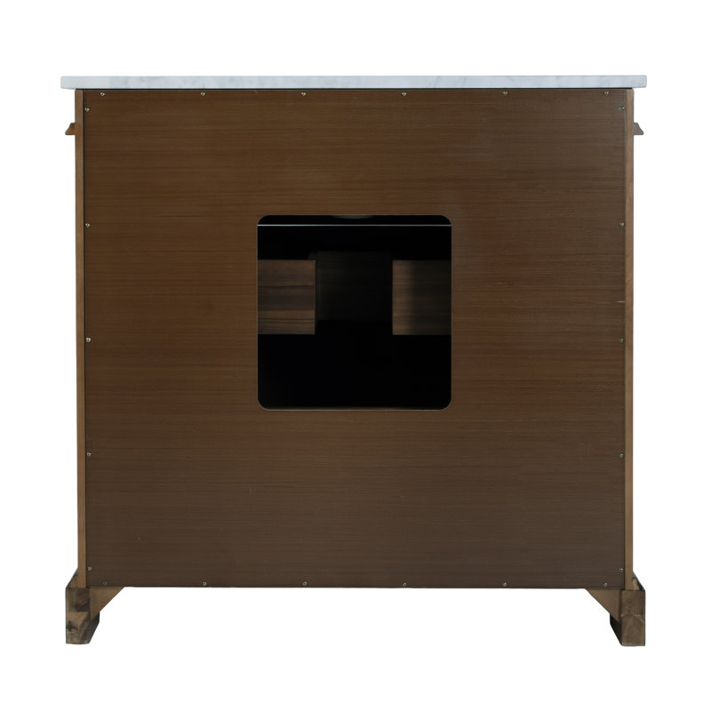 Hanson 36" Single Bathroom Vanity Set, Walnut