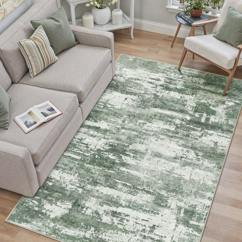 Tapis moderne lavable à la machine avec envers antidérapant Sarah, Rectangulaire 3 pi x 5 pi