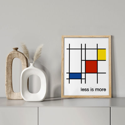 «Less Is More Motto Study Wall Art Classic Art Quotes Wall Decor Creative Posters» sur papier