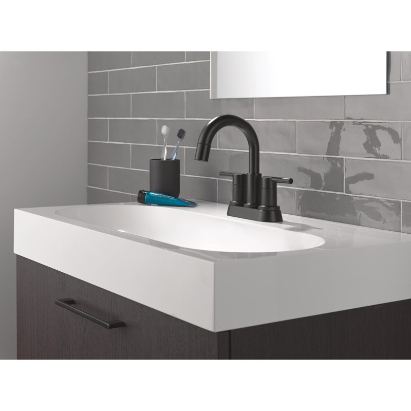 Nicoli Pull-Down Centerset Bathroom Faucet, Pull Out Sprayer Bathroom Sink Faucet, Matte Black