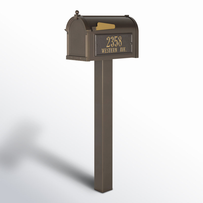 Premium Package Post Mounted Mailbox, Yes, Bronze