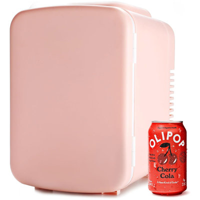 4L/6 Can Mini Fridge, Freon-Free Portable Cooler & Warmer Refrigerator for Skincare, New Pink