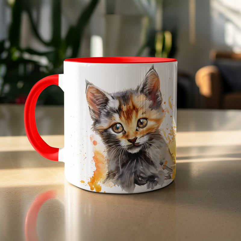 Ceramic Coffee Mug, 2, Red