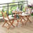 3 Pcs Acacia Wood Patio Bistro Set Folding Outdoor Table And Chairs With Cushions
