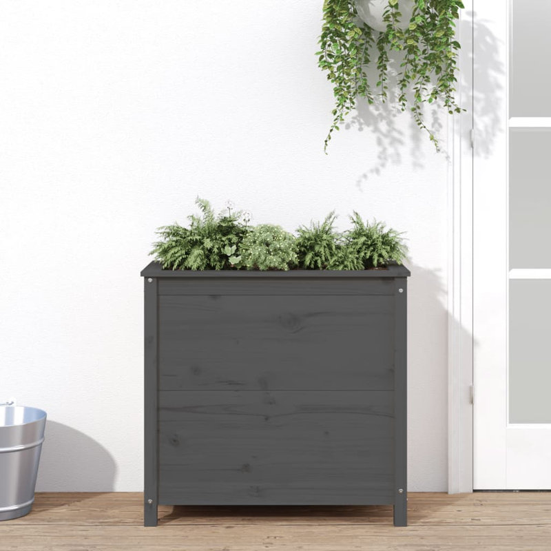Blaguna Wood Pot Planter, Brown, 78cm H x 82.5cm W x 40cm D, Pine