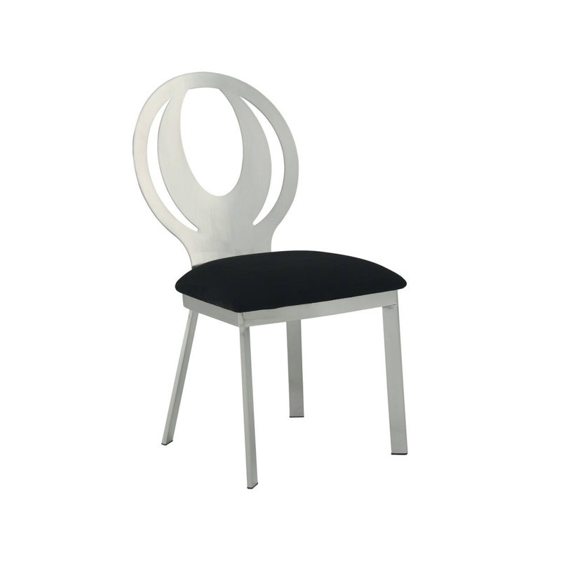 Chaise d'appoint contemporaine l 18,4 po (2 / RCT), argent / noir