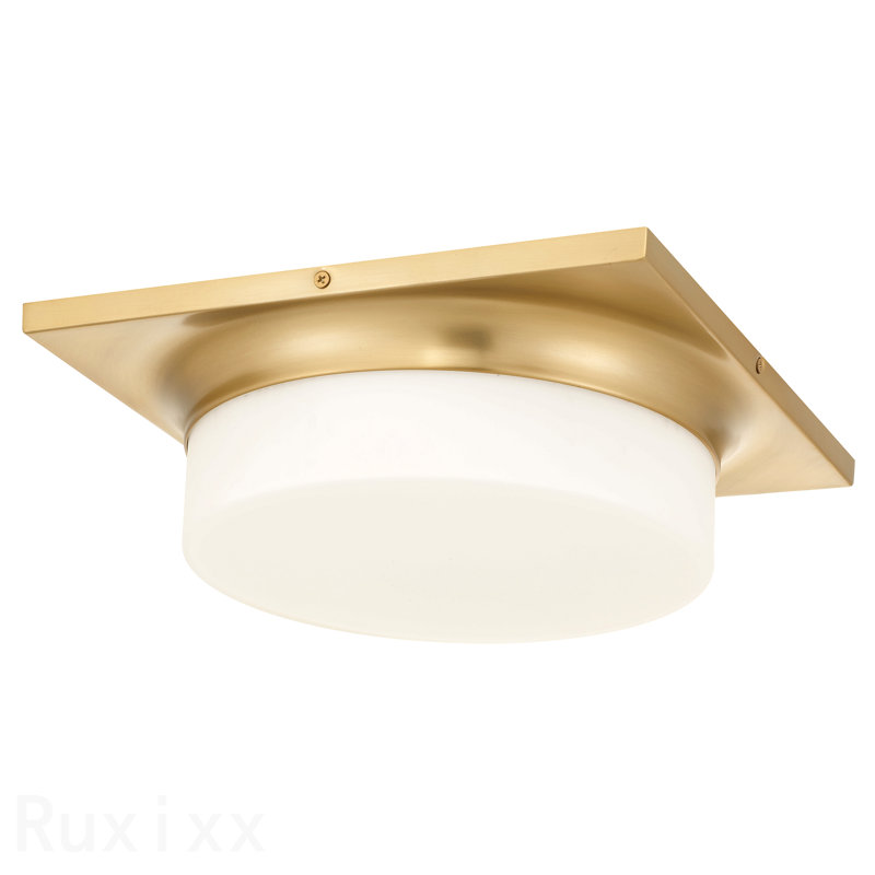 13-In Antique Brass Led Flush Mount, Antique Brass, 3.75" H x 13" W x 13" D