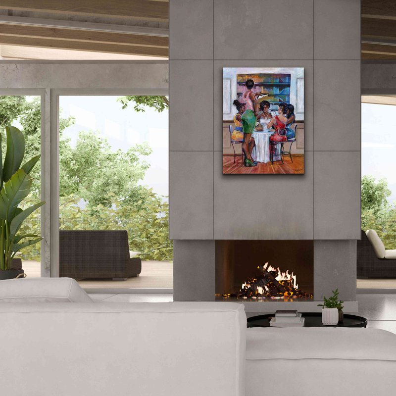 «The Book Club III» par Robert Jackson, art mural sur toile, H 34 po x l 26 po x P 1,5 po