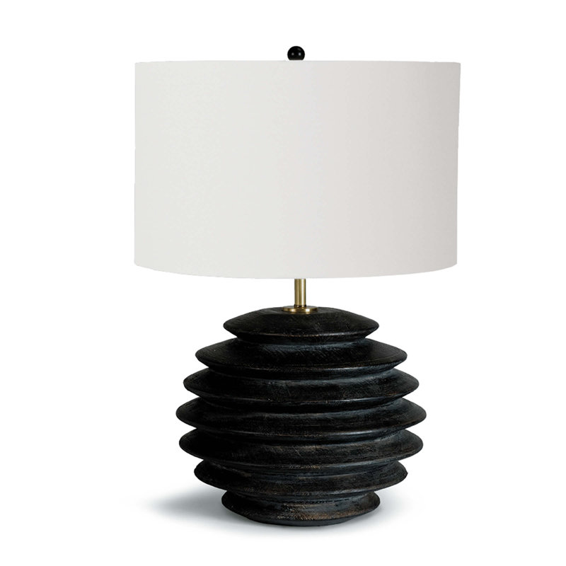 Accordion Table Lamp Round, Ebony