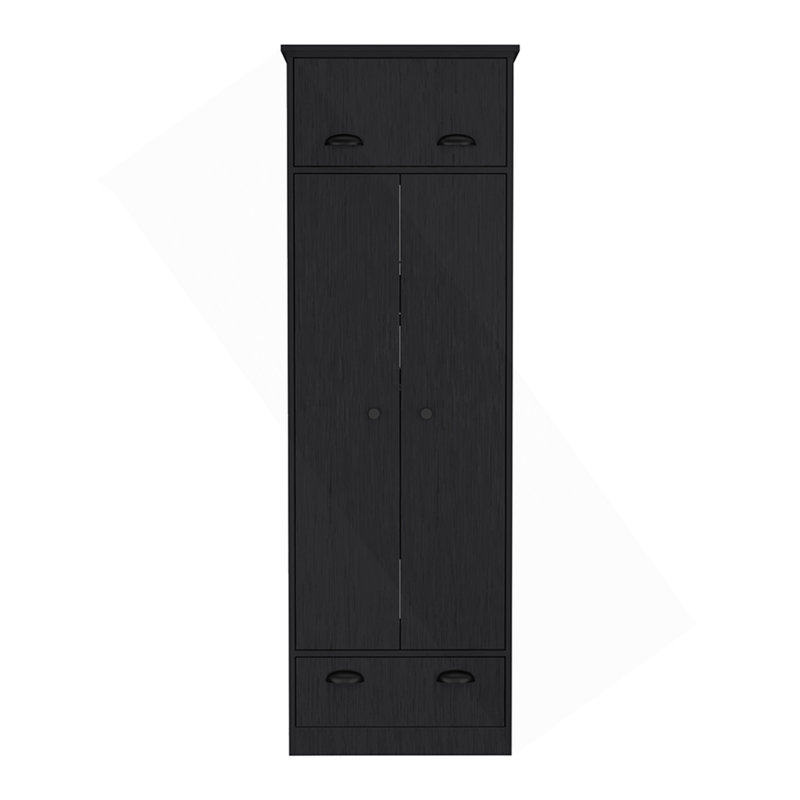 Armoire Dumas, chambre à coucher, noir, Noir