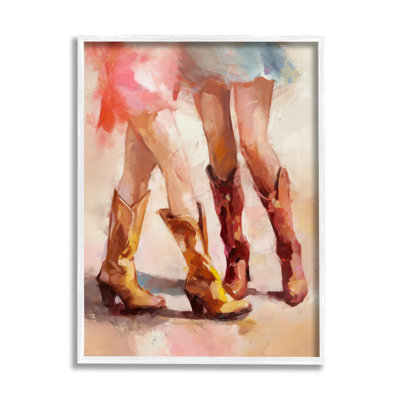 Dancing Cowgirl Boots by Ziwei Li Single Picture Frame Print on Canvas