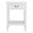 Modern Athena Farmhouse End Table –Solid Wood Design in Distressed White with Storage Drawer & Shelf-1683813238