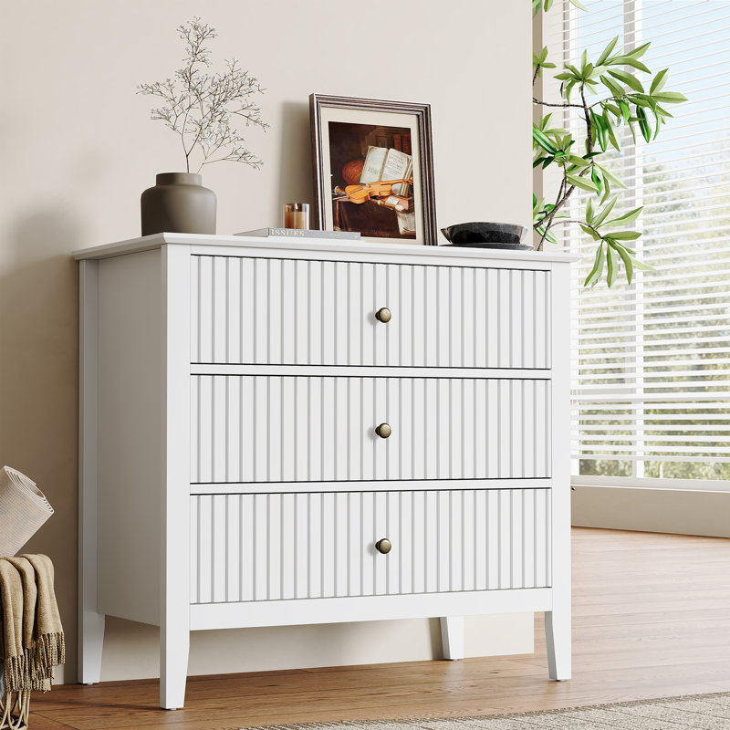 Amberrae 3 Drawer 81.3cm W Dresser, White