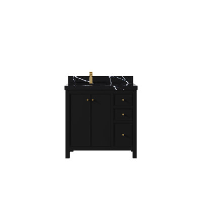 Chicago 36'' Single Bathroom Vanity with Quartz Top