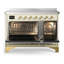 Majestic III Series 48 Inch Induction Range with 6 Induction Elements in Antique White (Chrome Trim)-1345769241-1345769248