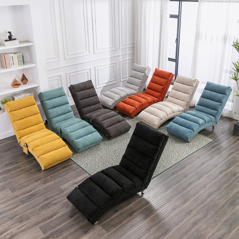 Chaise longue en lin, chaise longue moderne pour bureau ou salon, Beige, Argent