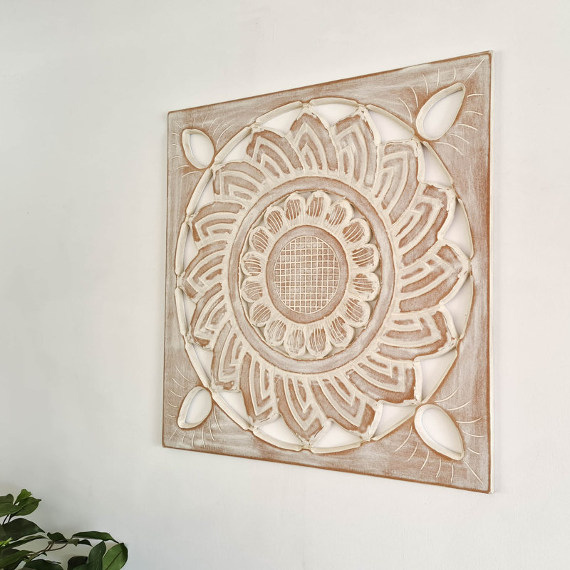 Handmade Farmhouse Plants & Flowers Wall Decor, White Distressed