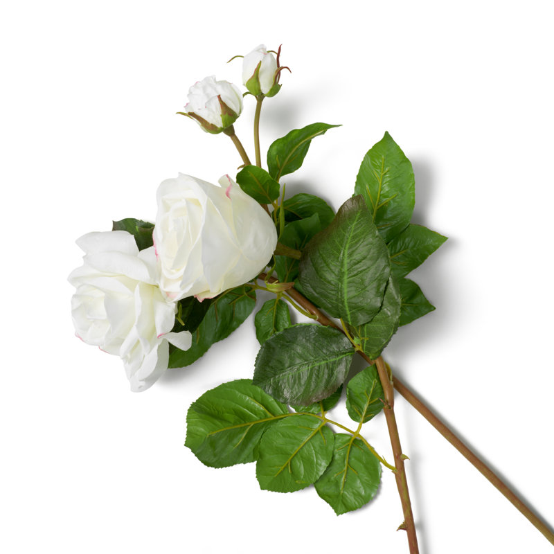 Bouquet Of Roses Two Tone White Real Touch 72 Pcs/2 Varieties