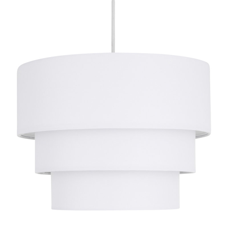 Layer 24cm H Cotton Drum Pendant Shade, White