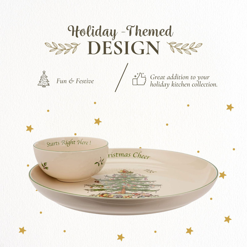 Spode Christmas Tree Chip and Dip Platter