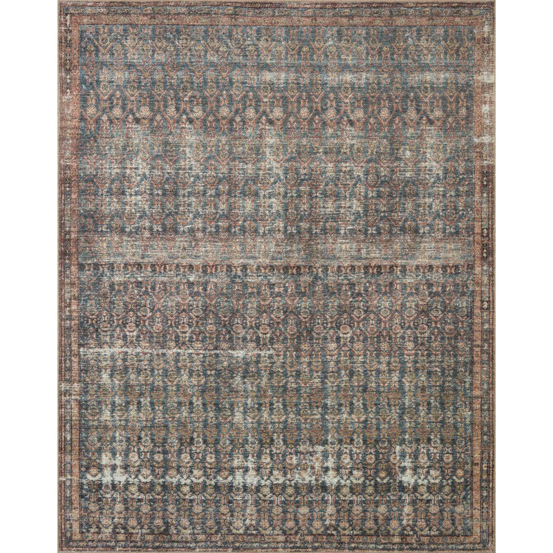 Tapis océan / brique Amber Lewis x Loloi Billie, Rectangle 2 pi 3 po x 3 pi 9 po