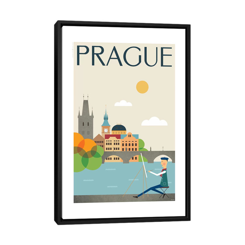 Tomas Design " Prague " by TomasDesign, 26" H x 18" W x 1.5" D, Black Framed Canvas