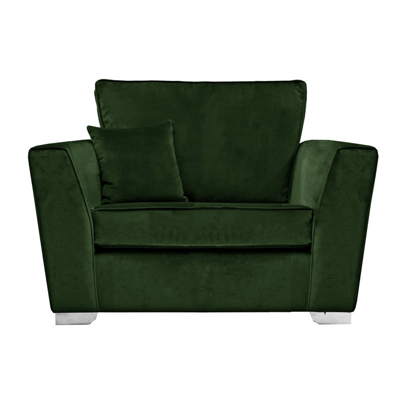 Quade 2 Seater Velvet Loveseat, Emerald Green