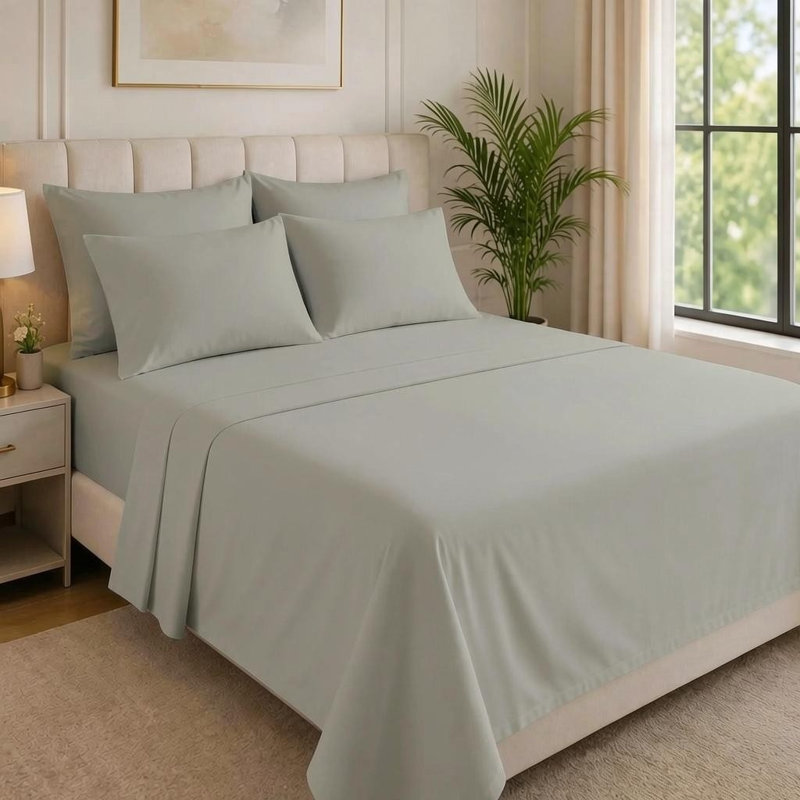6-Piece Premium Deep Pockets Microfiber Sheet Set, Twin, Light Taupe