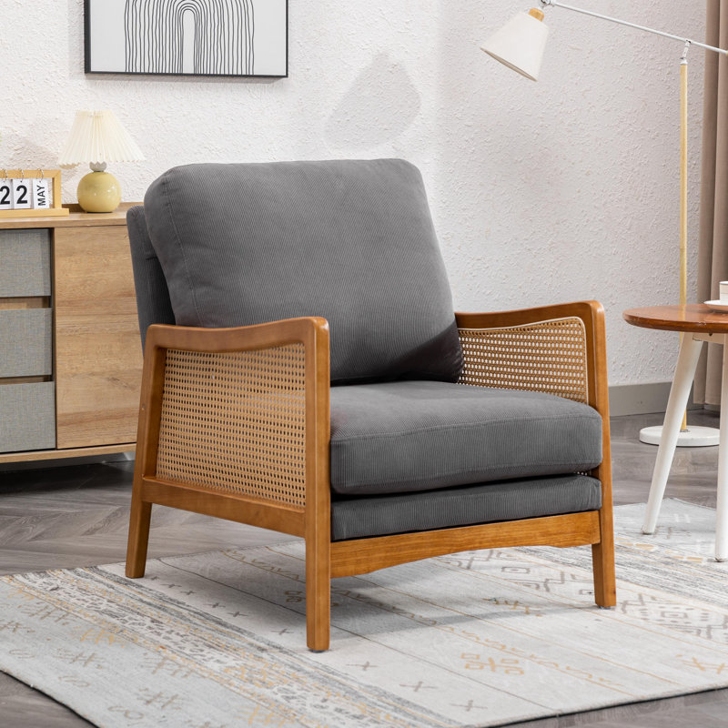 Fauteuil Breit, Velours gris