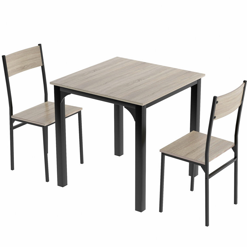Ingiburgh 2 - Person Dining Set, Grey, Grey, 70cm L x 70cm W x 75cm H