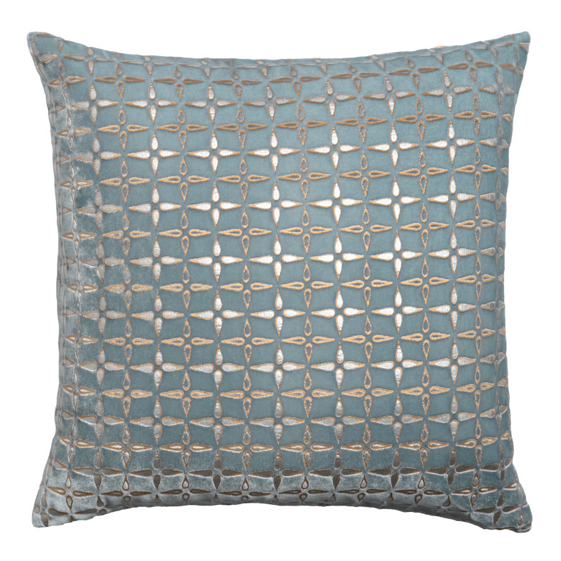 Petal Metal Square Velvet Pillow, 20"H x 20"W, Harbor Geometric