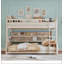 Lit superposé double XL/queen avec étagères intégrées, lumières à couleurs changeantes et panneau perforé pour un style de vie moderne-710787224